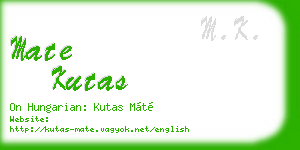 mate kutas business card
